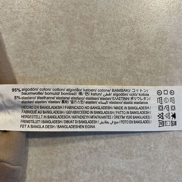 ZARA Tan Short Sleeve Cropped Cotton Blend Top with Front Knot Accent- Large - Picture 10 of 13